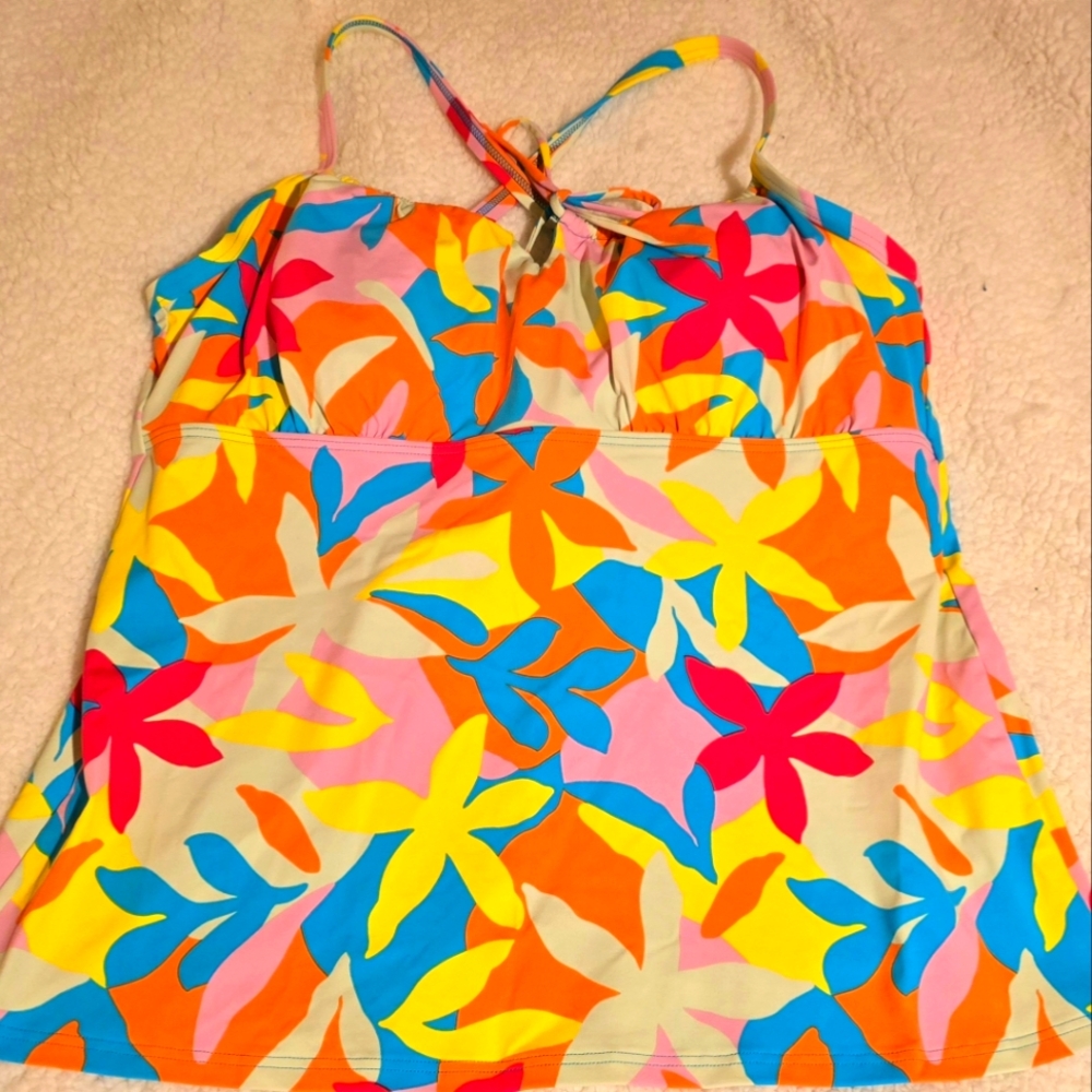 Land's End Multi-color Halter Tankini